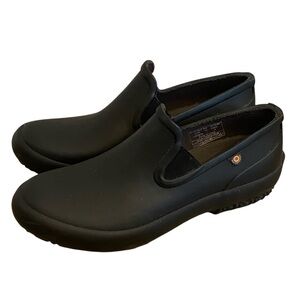 Bogs Rain Womens Black Solid Patch Slip On Shoes Size 7 Waterproof Gardening